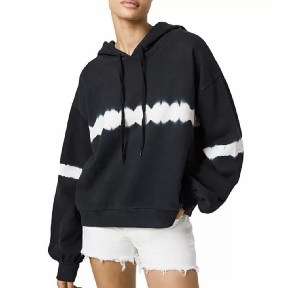 All Saints tie-Dye Women's Black and White Hoodie! Oversized X-Small!